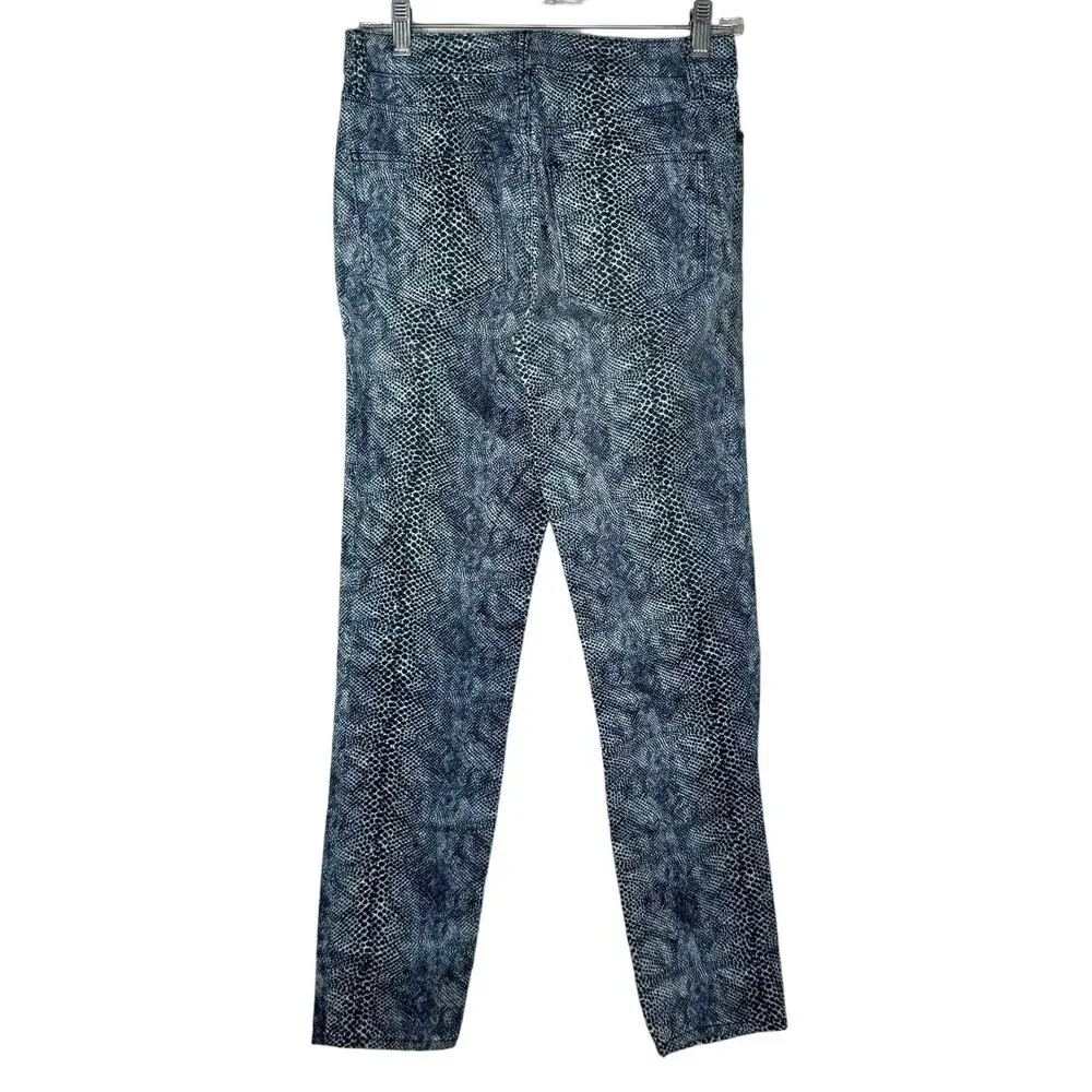 Tory Burch Snake Print Mid Rise Skinny Jeans 26